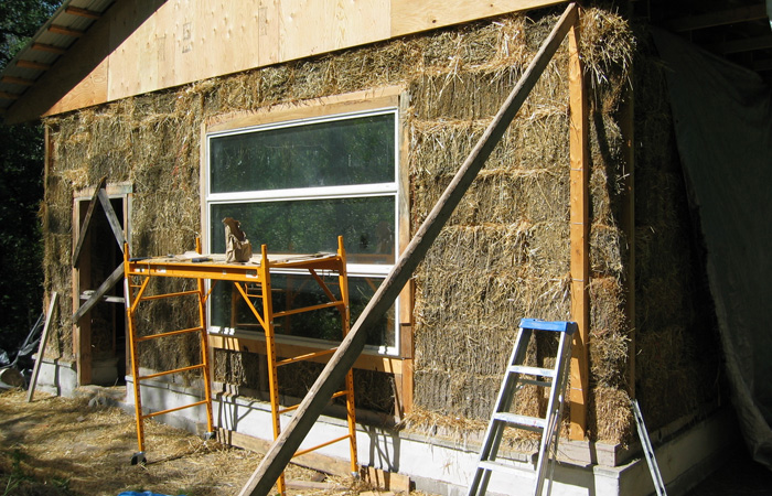 Straw bale construction