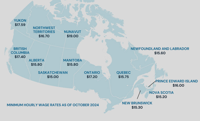 Minimum wage map