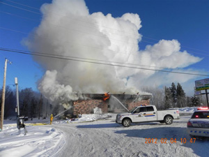 Scene of a commercial fire