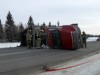 Semi-trailer overturned