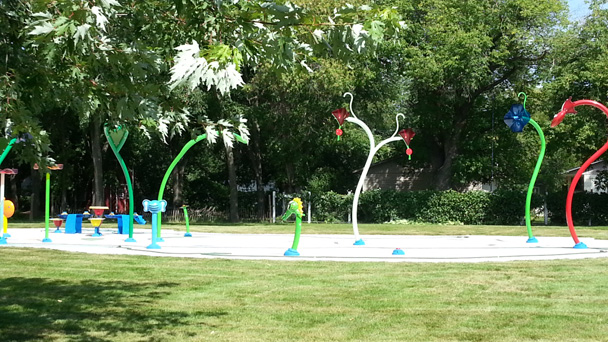 Splash park, located at 255 Elmdale Street in Steinbach.